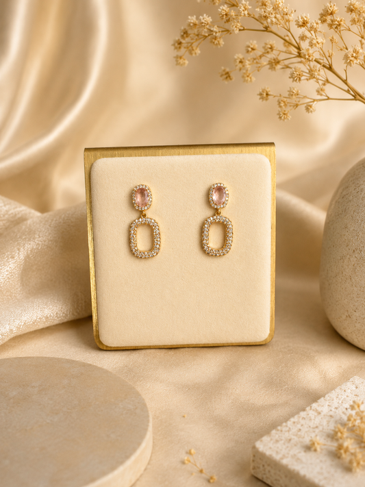Rose Crystal Pavé Drop Earrings