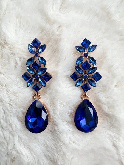Sapphire Bloom Drop Earrings